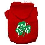 Irish Pup Screen Print Pet Hoodies (Color/Size: Red Size Sm)