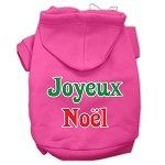 Joyeux Noel Screen Print Pet Hoodies (Color/Size: Bright Pink S)