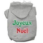 Joyeux Noel Screen Print Pet Hoodies (Color/Size: Grey S)