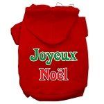 Joyeux Noel Screen Print Pet Hoodies (Color/Size: Red Size S)