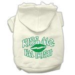 Kiss Me I'm Irish Screen Print Pet Hoodies (Color/Size: Cream Size Sm)