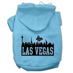 Las Vegas Skyline Screen Print Pet Hoodies (Color/Size: Baby Blue Size Sm)