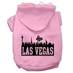 Las Vegas Skyline Screen Print Pet Hoodies (Color/Size: Light Pink Size Sm)