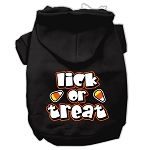 Lick Or Treat Screen Print Pet Hoodies (Color/Size: Black S)