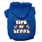 Lick Or Treat Screen Print Pet Hoodies (Color/Size: Blue Size Sm)