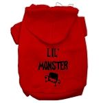 Lil Monster Screen Print Pet Hoodies (Color/Size: Red Size XL)