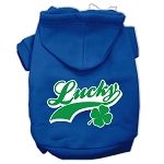 Lucky Swoosh Screen Print Pet Hoodies (Color/Size: Blue Size Sm)