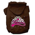 I'm a Princess Screen Print Pet Hoodies (Color/Size: Brown Size Med)