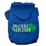 Proud to be Irish Screen Print Pet Hoodies (Color/Size: Blue Size Med)