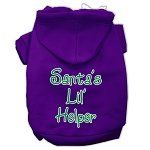 Santa's Lil' Helper Screen Print Pet Hoodies (Color/Size: Purple Size Sm)