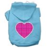 Pink Swiss Dot Heart Screen Print Pet Hoodies