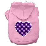 Purple Swiss Dot Heart Screen Print Pet Hoodies (Color/Size: Light Pink Size Med)