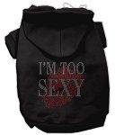 I'm Too Sexy Rhinestone Hoodies (Color/Size: Black S)