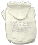 It's All About Me Rhinestone Hoodies (Color/Size: Cream S)