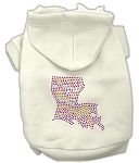 Louisiana Rhinestone Hoodie (Color/Size: Cream M)