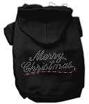 Merry Christmas Rhinestone Hoodies (Color/Size: Black M)