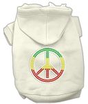 Rasta Peace Sign Hoodie (Color/Size: Cream S)