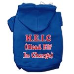 Head Elf In Charge Screen Print Pet Hoodies (Color/Size: Blue Size XL)