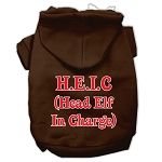 Head Elf In Charge Screen Print Pet Hoodies (Color/Size: Brown Size XL)