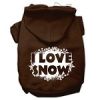 I Love Snow Screenprint Pet Hoodies