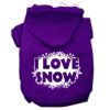 I Love Snow Screenprint Pet Hoodies