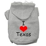 I Love Texas Screen Print Pet Hoodies (Color/Size: Grey Size XL)