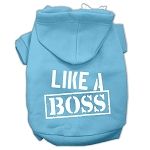 Like a Boss Screen Print Pet Hoodies (Color/Size: Baby Blue Size Sm)