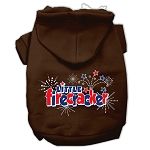 Little Firecracker Screen Print Pet Hoodies (Color/Size: Brown Size Sm)