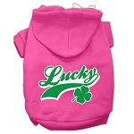 Lucky Swoosh Screen Print Pet Hoodies (Color/Size: Bright Pink Size Sm)