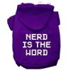 Nerd is the Word Screen Print Pet Hoodies