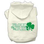 Proud to be Irish Screen Print Pet Hoodies (Color/Size: Cream Size Sm)