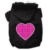 Pink Swiss Dot Heart Screen Print Pet Hoodies