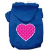 Pink Swiss Dot Heart Screen Print Pet Hoodies