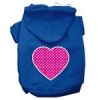 Pink Swiss Dot Heart Screen Print Pet Hoodies