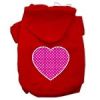 Pink Swiss Dot Heart Screen Print Pet Hoodies