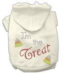 I'm the Treat Rhinestone Hoodies (Color/Size: Cream XS)