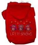 Let it Snow Penguins Rhinestone Hoodie (Color/Size: Red S)