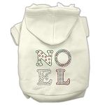 Noel Rhinestone Hoodies (Color/Size: Cream S)