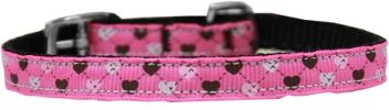 Argyle Hearts Nylon Dog Collar with classic buckle 3/8"