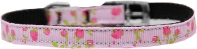 Roses Nylon Dog Collar with classic buckle 3/8"