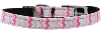 Sweet Chevrons Nylon Dog Collar with classic buckle 3/8"