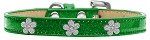 Silver Flower Widget Dog Collar (Color/Size: Emerald Green Ice Cream Size 20)