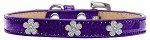 Silver Flower Widget Dog Collar (Color/Size: Purple Ice Cream Size 20)