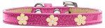 Gold Flower Widget Dog Collar (Color/Size: Pink Ice Cream Size 20)