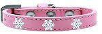 Snowflake Widget Dog Collar (Color/Size: Light Pink Size 20)