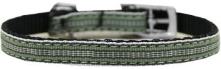 Preppy Stripes Nylon Dog Collar with classic buckles 3/8"