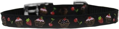 Cupcakes Nylon Dog Collar with classic buckle 3/8"