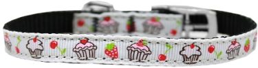 Cupcakes Nylon Dog Collar with classic buckle 3/8"