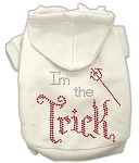 I'm the Trick Rhinestone Hoodies (Color/Size: Cream S)