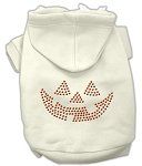 Jack O' Lantern Rhinestone Hoodies (Color/Size: Cream L)